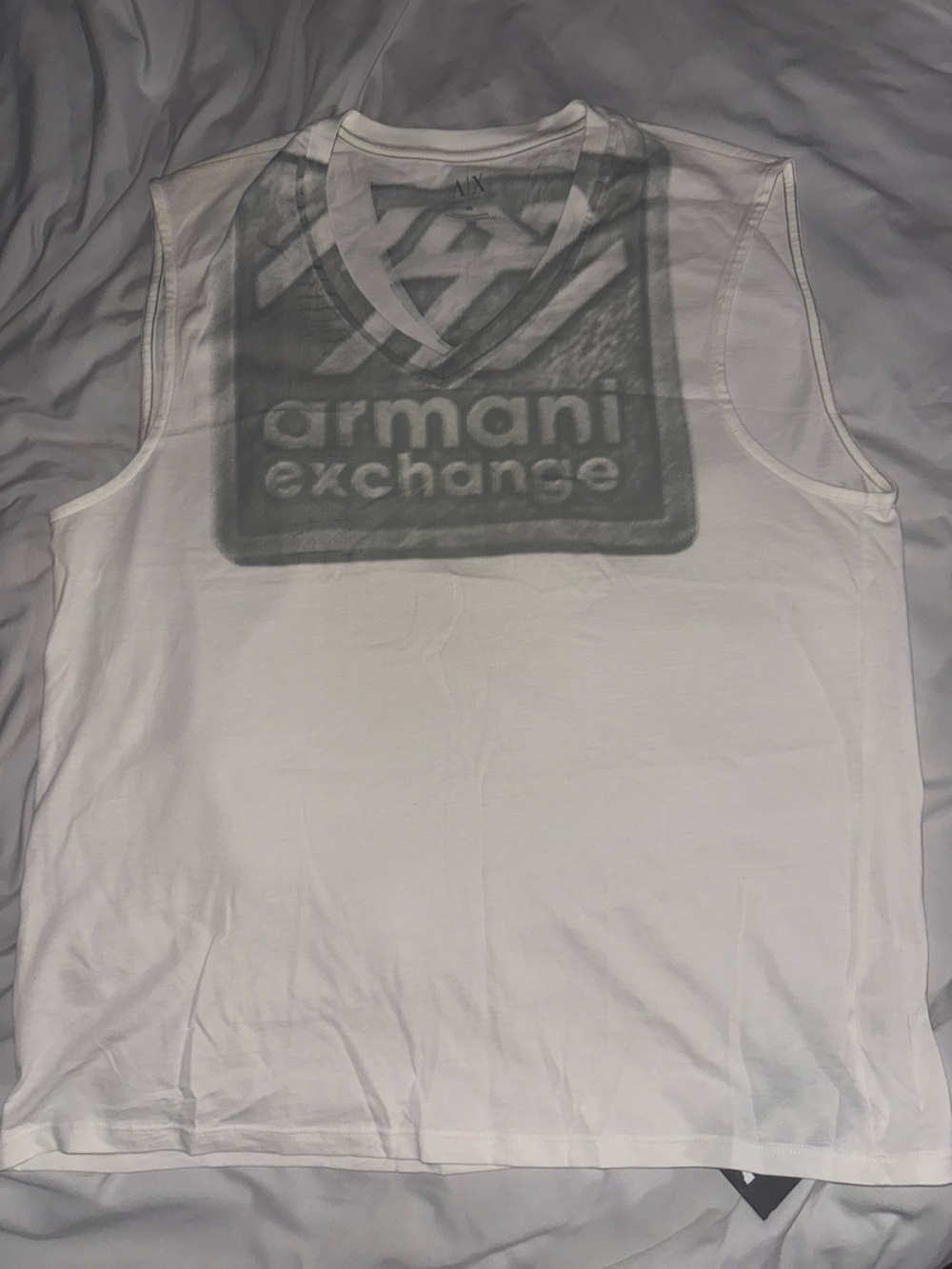 Armani Exchange Men’s White Sleeveless Logo Tank